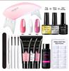 Traje de arte de uñas juego completo pegamento de extensión de cristal lámpara de fototerapia pincel para uñas agua limpiadora traje de herramienta de arte de uñas