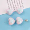 Cuentas de Corazón con Lazo de Dos Colores Cuentas Sueltas Cuentas Acrílicas con Agujero Recto Accesorios para Joyería de Collar Pulsera Hechos a Mano para DIY