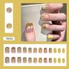 Use un parche de uña postiza desmontable de alta calidad con una pequeña flor fresca en las uñas, 24 piezas