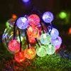 Luces de Cadena Solares LED Tiras de Hielo Atmósfera Exterior Burbuja de Colores Fuegos Artificiales Decoración Estrella Parpadeante Color Cambiante Árbol de Navidad