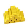 Tijolo de Ouro de Plástico para Simulação Barra de Ouro Adereços Brinquedo Tijolo Oco Galvanizado Decoração Tijolo Barra de Ouro Brinquedo de Natal