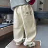Pantalones Casuales de Primavera y Otoño para Niños Estilo Nuevo 2026 Ropa Guapa para Niños Pequeños y Medianos Pantalones de Pierna Recta Pantalones Largos de Algodón para Niños