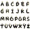 26 Letras Capitales Incrustadas con Diamantes en Inglés, Accesorios de Joyería de Aleación de Zinc K Blanco, Colgantes para Bricolaje, Pendientes, Pulseras, Colgantes