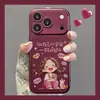 Cordón Girl Lanyard Aplicable a Funda de Teléfono iphone18pm 16 Textura de Cuero iphone17 Silicona 15 Dibujos Animados Lindos