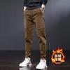 Pantalones deportivos marca Tide para hombre, de corte slim, otoño e invierno, forrados de felpa, acolchados, de pana, casuales, tipo Harlan, una generación de cabello