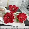 Materiales Florales Rojos, Decoraciones con Flores Artificiales, Decoraciones de Boda, Arreglos para Mesa de Comedor de Sala, Ramos, Exhibiciones de Flores Falsas, Arte Floral