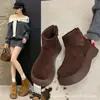 Botas de Nieve para Mujer 2026 Invierno Nuevos Zapatos de Algodón Zapatos con Felpa Popular Aumentadores de Altura Botines Gruesos Zapatos de Mujer de Suela Gruesa Estilo de Media Pantorrilla para Mujer