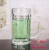Taza de Cerveza de Verano Taza de Cerveza de Barril Taza de Casa de Té Taza de Vidrio Transparente Redondo de Cristal para Bebidas con Hombro Taza de Cerveza