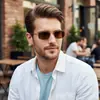 Moda Europea y Americana Nuevas Gafas de Sol Cuadradas de Marco Pequeño Retro Versátiles para Conducir Gafas Anti-UV Modernas para Hombres y Mujeres