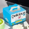 Cajas de Cumpleaños Desechables Portátiles de 6 Pulgadas de Moda para Hornear Postres, Mousses y Pasteles de Capas para Uso Comercial
