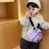 Mini bolsa pequena infantil, nova chegada da primavera de 2025, bolsa de ombro de lona com letras no peito, bolsa transversal moderna para meninas