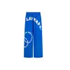 Pantalones deportivos estampados retro americanos para mujer, pantalones de pierna ancha holgados de verano, pantalones casuales con cordón de cintura alta, estilo jazz