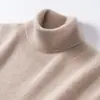 Suéter de cachemira para hombre con cuello alto, engrosado, color liso, versátil, nueva camiseta de punto de cachemira transfronteriza para hombres de mediana edad