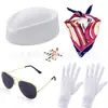 Set de Accesorios de Auxiliar de Vuelo para Cosplay de Halloween: Sombrero de Auxiliar de Vuelo, Bufanda, Guantes, Gafas de Sol, Pin de Avión, Accesorios para Actuación en Escenario