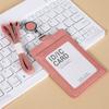 Portatarjetas de empleado retráctil de cuero para negocios, portapase de identificación, cordón retráctil, cubierta protectora para tarjeta de comedor, tarjeta de identificación