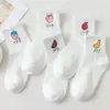 Meias Femininas Curtas Novo Estilo, Meias Femininas Finas de Verão e Primavera Tipo Barco, Meias Baixas Fofas Japonesas, Meias Curtas Brancas com Desenho