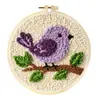 Kit de Materiales de Bordado con Aguja Perforada de Lana DIY Transfronterizo, Regalo de Bordado con Aguja Perforada Estilo Serie Floral de Dibujos Animados Hecho a Mano