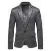 Novedad Otoño/Invierno Traje Estampado de Ante para Hombre Amazon Solapa Retro Traje de una Pieza Estilo Británico Chaqueta Ropa para Hombre