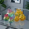 Gato de la Suerte de Dibujos Animados de Vidrio de Zibo Animal Lindo Adorno Decorativo para Coche y Escritorio Regalo Suministro Transfronterizo