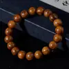 Pulseira de Contas de Madeira de Ébano Rosa Preta Versátil Estilo Retrô Simples Joia de Pulseira Unissex