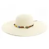 Sombrero para Mujer Verano Protección Solar Playa Sombrero de Paja Estilo Coreano Fácil de Combinar Moda Verano para Mujer Ala Ancha Sombrero de Sol con Piedras de Colores 08
