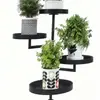 Suporte de Flores Interno Personalizado Transfronteiriço Suporte de Plantas Giratório para Janela Suporte de Metal de 4 Camadas Suporte de Plantas de Parede Decoração Multifuncional