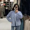 Jaqueta Quente de Lã Polar com Manga Longa para Primavera e Outono Feminino, Cardigan de Manga Longa, Casaco Casual com Gola Alta 439138