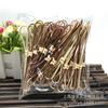 Brochetas desechables para frutas, brochetas con nudos florales, brochetas en forma de anillo, decoración para sushi de postre, brochetas de bambú, brochetas para cócteles, brochetas anudadas, brochetas con nudos florales