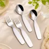 Cuchara Peiliheng de Acero Inoxidable 304 para Uso Doméstico Infantil Cuchara de Sopa Redonda Simple Moderna Vajilla