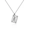 Encantador Sobre Literario de Joyería Se Puede Abrir Diseño Conmemorativo Tarjeta de Letra Inglesa Collar de Acero Inoxidable Acero Titanio