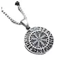 P0513-NK01 joyería de comercio exterior al por mayor personalizada retro nórdica vikingos hombres redondo marca titanio acero colgante