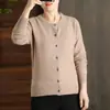 Nuevo Cardigan de Punto 100% Lana Pura para Primavera y Otoño Top para Mujer Exterior de Cachemir Ropa de Punto para Otoño e Invierno Chaqueta