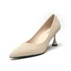 Ropa de Trabajo Profesional Elegantes Tacones Altos 2025 Estilo Coreano Tacón de Aguja Punta Fina Moda Zapatos de Mujer Negro Cuero Suave Zapatos Ol para el Trabajo