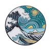 Broche de liga de pintura a óleo requintada de desenho animado Céu Estrelado de Van Gogh girassol gato preto personalidade acessórios para todas as ocasiões emblema