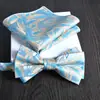 Lenço Quadrado Gravata Borboleta Conjunto de 2 Peças Grande Jacquard Formal Negócios Noivo Casamento Festivo Moda Tendência Novo Vinho Tinto
