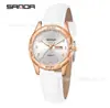 Reloj Estudiante Popular de Alta Apariencia, Resistente al Agua, Estilo Simple, Correa de Cuero, Calendario Dual, Reloj de Cuarzo, Patrón de Sol Luminoso, Reloj para Mujer