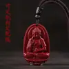 Pingente de Divindade Guardiã do Zodíaco Cinábrio para Homens, Colar de Areia Dourada Roxa de Divindade Guardiã do Zodíaco Bodhisattva Samantabhadra para Mulheres, Presente