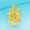 Anillo Abierto de Pavo Real Directo de Fábrica Joyería de Boda Serie Latón Dorado Chapado Arena Anillo Fénix Dorado para Dama