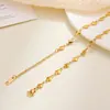 Collar de Acero de Titanio Chapado en Oro Real Cadena Pura Cadena Sola Cadena de Labios que No se Desvanece Cadena con Forma de O Sello de Acero de Marca