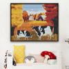 Novo ponto cruz outono vaca animal sala de estar moderno simples auto-bordado tecido artesanato pacote de material
