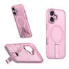 Funda para iPhone 17 con tacto de piel, aplicable transfronteriza, con anillo magnético Magsafe y soporte vertical para Apple 16 Pro