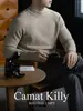 Estilo Old Money~Suéter Cálido y Suave de Lyocell con Cuello Semi Alto para Hombre, Manga Larga, Camiseta Base Otoño e Invierno, Versátil y Cómodo para el Uso Diario