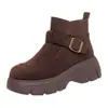Zapatos de Algodón Cálidos con Forro de Felpa para Mamá de Invierno, Botas Birkenstock, Botines de Suela Gruesa, Botas de Plataforma con Suela Gruesa para Mujer