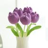Ramo de Flores Artificiales de Algodón Peinado, Tulipanes Gorditos, Flores Inmortales, Regalos Creativos de Flores, Flores Tejidas, Flores Decorativas Artificiales