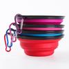 Tigela Dobrável para Cães e Pets com Ventosa de Silicone para Comida Tigela Portátil para Cachorro ao Ar Livre Tigela de Silicone Antiderrapante para Cachorros Filhotes