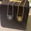 Collar con Brújula de Estrella de Ocho Puntas Doble Cara Francés para Mujer Chapado en Oro de 18 Quilates Colgante de Ágata Negra de Alta Gama Cadena Redonda para Clavícula