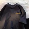 Camiseta de Verano para Hombre de Manga Corta, Peso Pesado, Cuello Redondo, Estampada, Nueva Marca de Moda Ins, Versátil, Holgada, Casual, de Media Manga