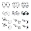 Nuevo Set de Acero Inoxidable Punk Negro de Amazon Tornillo para Mancuernas Pendientes Pendientes Pendientes Pendientes Transfronterizos Suministro
