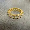 Estilo Popular Hip-Hop Transfronterizo Europeo y Americano Ins Anillo Circular Liso para Mujer Incrustado de Diamantes Fila Única Anillo de 4 mm Joyería de Moda Simple de Lujo Ligero
