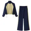 Europa Transfronteriza AliExpress Popular Ins Ropa para Mujer Sencilla de Oficina Temperamento Versátil Conjunto de Top y Pantalones